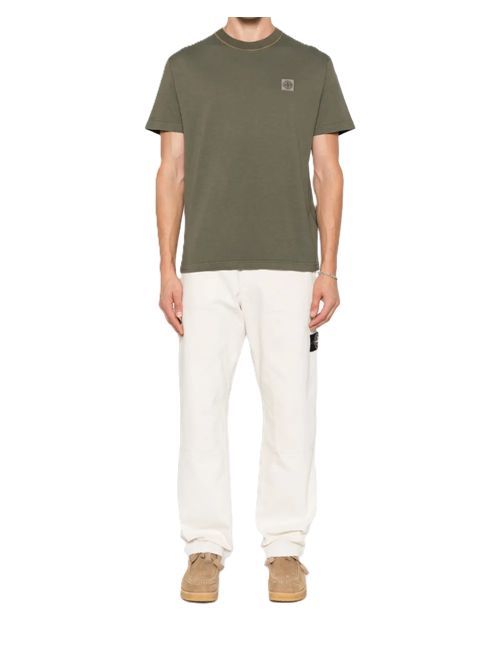 Stone Island T-shirt con applicazione Compass Stone Island | K2S152100029S0057V0154 MILITARY GREEN